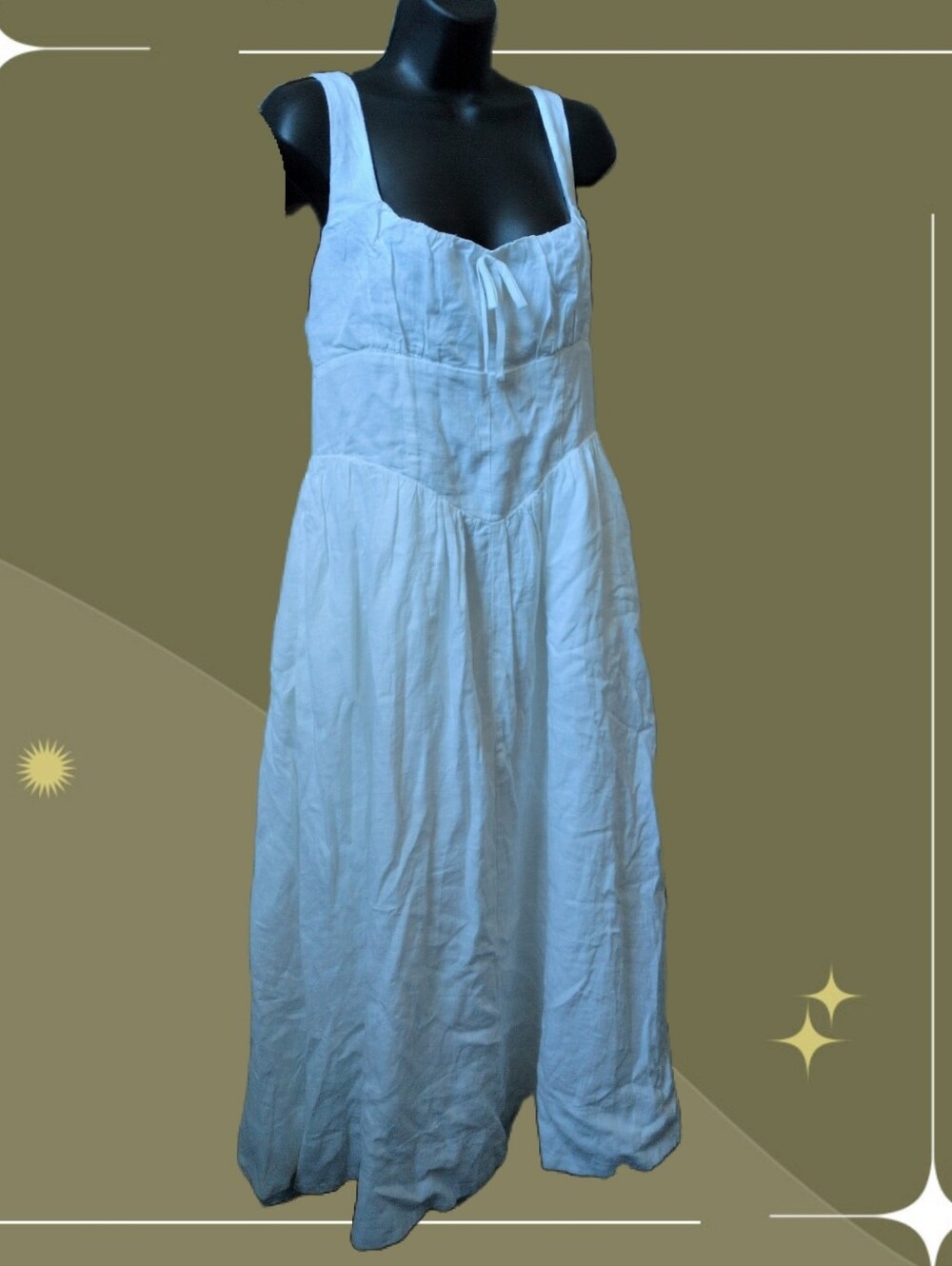 ✨Quince 100% European Linen Corset Midi Dress size XL